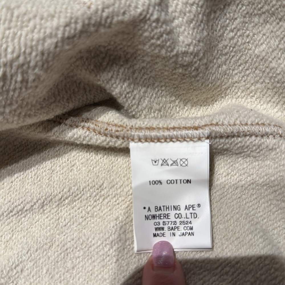Bape cream and tan check zip up sweatshirt NWT - Picture 6 of 6